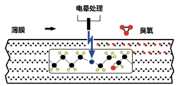 圖4 電暈處理的原理 圖4 電暈處理的原理